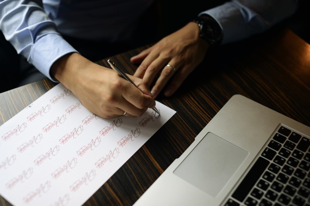 Journalist researching and writing a news story